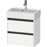 Duravit Ketho.2 Wastafelonderbouwkast - met 2 laden - 58.4x39x54.9cm - met grepen antracietwit - mat wit SW773048