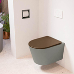 MONDIAZ LAVIE wandclosetpack - 36x53cm - diepspoel - rimless - Smoke (grijs) - softclose - quick-release - toiletzitting - Rust (rood) SW1208707