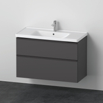 Duravit D-Neo meubelset m. wastafelonderbouwkast m. 2 laden m. softclose 100x20x48cm incl. wastafel grafiet mat SW642051