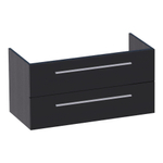 BRAUER EX Meuble sous lavabo - 100x46x50cm - 2 tiroirs softclose - sans poignée - 1 découpe pour le siphon - MFC - bois noir sw6436