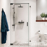 Sealskin Pure Porte de douche - 90x200cm - pour cabine de douche - verre transparent - 8mm - traitement anticalcaire - noir mat SW1079871