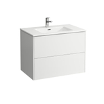 Laufen Pro s + meuble bas combinant lavabo et 2 tiroirs avec lavabo 80x61x50cm 1 trou pour robinet avec trop-plein blanc brillant SW157478