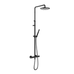 Hotbath Ace Regendoucheset - thermostatisch - hoofddouche 21cm - staafmodel handdouche - gladde doucheslang - PVD - gepolijst zwart SW1119169