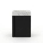 Saniclass Chaci Toiletmeubelset - 40x65cm - 1 deur - 1 kraangat - rechts - fontein natuursteen marmer - mat zwart SW1482366