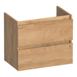 BRAUER Joy Wavy meuble sous-lavabo peu profond 60 2 tiroirs softclose - sans poignée - 1 découpe pour siphon - Forest Tan SW1201407