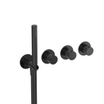 Hotbath COBBER Finition robinet de baignoire/douche thermostatique avec 2 robinets d'arrêt sans bec Noir brossé PVD SW1246818