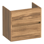 BRAUER Adore Wavy wastafelonderkast ondiep 60 2 softclose lades - greeploos - 1 sifon uitsparing - Honey SW1198661