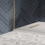 Crosswater Gallery Profil mural - 200cm - pour verre 8 - 10mm - laiton brossé (or) SW654814