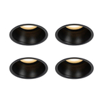 QAZQA Dept Spot encastré moderne - set de 4 - 8,8x8,8x9,2cm - dimmable - IP44 - noir mat SW1209699