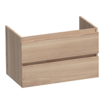 BRAUER Solution Wastafelonderkast - 80x46x50cm - 2 softclose greeploze lades - 1 sifonuitsparing - hout - Smoked oak SW393187