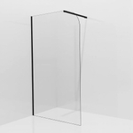 Aqua Vista Inloopdouche - 80x200cm - afgeronde glaswand - helder glas - wandarm - mat zwart SW1417771