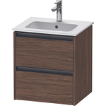 Duravit Ketho.2 Wastafelonderkast - 51x42x54.9cm geschikt - voor 1 waskom - spaanplaat Noten (donker) - mat SW772735