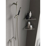 Hotbath Cobber barre de douche 90cm avec coude de raccordement mural flexible de douche 150cm et douchette barre nickel brossé SW74146