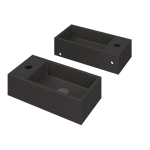 INK Versus Fontaine - 36x18x9cm - lavabo à droite - 1 trou de robinet - Quartz noir SW157969