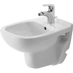 Duravit D-code Wandbidet - 350x350x480mm - 1 kraangat - met overloop - compact - wit 0315119