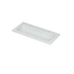 Ink aspekt lavabo 100x1,5x45cm 2 trous pour robinet 1 évier porcelaine blanc mat SW439567