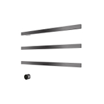 Hotbath &MORE Handdoekradiator - 80x57cm - vierkant - 3 stangen - horizontaal - met schakelaar - PVD - geborsteld gunmetal (antraciet) SW1245759