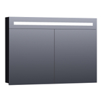 BRAUER Promise spiegelkast - 100x70x15cm -- met directe verlichting - 2 enkelzijdige spiegeldeuren - mat zwart SW371662