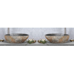 Differnz Lombok vasque 40x50cm pierre de rivière gris ENSEMBLE de 2 SW491632