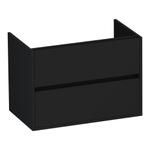 BRAUER Adore meuble sous-lavabo - 80x46x55cm - 2 tiroirs softclose - sans poignées - 1 découpe pour siphon - noir mat SW1198401