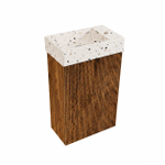 Saniclass Holz Atelier Toiletmeubelset - 40x60.5cm - 1 deur - fontein terrazo - kraangat rechts - walnut pure SW1577777