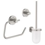 Grohe Essentials Toilet Accessoireset 3-delig - toiletborstelhouder - handdoekhaak - toiletrolhouder zonder klep - Supersteel (RVS) SW529067