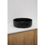 Riho Marmic Round Vasque à poser 34.69x34.6x11.4cm céramique rond marbre noir mat SW760806