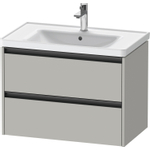 Duravit Ketho 2 meuble sous-lavabo avec 2 tiroirs 78.4x45.5x54.9cm avec poignées gris béton anthracite mat SW772649