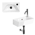 Clou InBe Ensemble de vasque - 40.5x22.5x11cm - avec robinet - avec bonde - avec siphon - céramique blanche - chrome SW957700