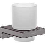 Hansgrohe AddStoris Q glashouder - met glas - geborsteld zwart chroom (antraciet) SW651570