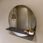 Mondiaz SPOT Badkamerspiegel - rond 50cm - spiegelplanchet - kleur Lava SW1235643