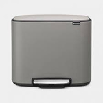 Brabantia Bo Poubelle à pédale - 11+23 litres - 2 seau intérieur en plastiques - mineral concrete grey SW1117444