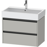 Duravit Ketho 2 meuble sous-lavabo avec 2 tiroirs 78,4x46x54,9cm avec poignées anthracite gris béton mat SW772647