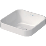 Duravit Happy D.2 Plus waskom vierkant - zonder kraangat - zonder overloop - 40x40cm - met keramische afdekkap - glans wit SW297013