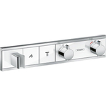 Hansgrohe RainSelect Ensemble de finition pour mitigeur thermostatique encastré de douche pour 2 fonctions avec support de douchette 45.6x90cm blanc/chrome SW157085