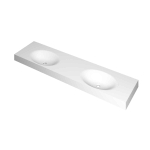 INK Smooth lavabo - 180x45x9cm - 2 cuves - 0 trous de robinet - polystone blanc mat SW798331
