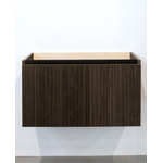 Saniclass Holz Base Meuble sous lavabo de salle de bains - 80cm - 1 tiroir - sans poignée - chêne foncé SW773953