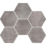 SAMPLE Marazzi Clays Vloer- en wandtegel hexagon 18x21cm 9.5mm R9 porcellanato Lava SW1170696