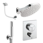 Crosswater MPRO inbouw regendoucheset – Ø30 cm hoofddouche – 20.2 cm gebogen wandarm – badafvoer – chroom SW1472752