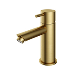 Hotbath Cobber Lage wastafelmengkraan - met rechte uitloop - zonder waste - PVD - geborsteld messing (goud) SW229633