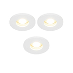 QAZQA Shed Spot encastrable - set de 3 - 8,5x8,5cm - IP54 - rond - blanc mat SW1210154