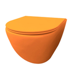 Best Design morrano-49-zonder-spoelrand wandcloset blinde bevestiging incl. zitting mat-oranje oranje mat SW976238
