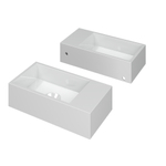 INK Versus lave-mains - 36x18x9cm - polystone - vasque à gauche - sans trou de robinet - blanc brillant SW157960