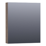 Saniclass Plain Spiegelkast - 60x70x15cm - 1 linksdraaiende spiegeldeur - MFC - burned bark SW393062