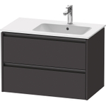Duravit ketho meuble sous 2 vasques avec 2 tiroirs pour vasque à droite 81x48x54.9cm avec poignées anthracite graphite super mat SW771908