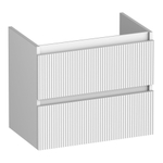 BRAUER Joy Wavy wastafelonderkast ondiep 60 2 softclose lades - greeploos - 1 sifon uitsparing - mat wit SW1201432