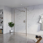 Fortifura Galeria Douche à l'italienne - 100x200cm - verre clair - anticalcaire - verre de sécurité 8mm - 2 parois latérales 40cm - avec bras muraux et profilés d'angle - Gunmetal SW993113