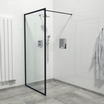 Marenza Bellini Douche à l'italienne - 100x200cm - verre de sécurité - verre clair - cadre tout autour - anti-calcaire - noir mat SW238208