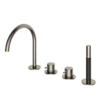 Hotbath Cobber Robinet de baignoire - bord de baignoire - mitigeur pivotant - 2 fonctions - inverseur - nickel brossé SW440453