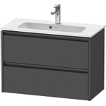 Duravit Ketho.2 Wastafelonderbouwkast - met 2 laden - 81x39x54.9cm - met grepen antraciet - grafiet mat SW772363